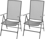 Stohovateľné záhradné stoličky 2 ks oceľové sivé 42716 - Záhradná stolička