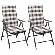Stackable garden chairs 2 pcs with cushions polyratan black 42797 - Garden Chair