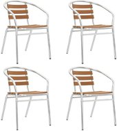 Stackable garden chairs 4 pcs aluminum and WPC silver 48710 - Garden Chair