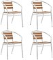 Stackable garden chairs 4 pcs aluminum and WPC silver 48710 - Garden Chair