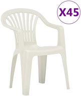 Stackable garden chairs 45 pcs plastic white 48818 - Garden Chair