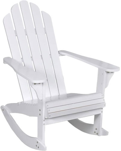 Garden Rocking Chair Wooden White 40861 - Garden Armchair - Main image