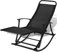 Garden rocking chair steel and textile black 42158 - Garden Chair
