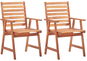 Garden Dining Chairs 2 pcs Solid Acacia Wood 46312 - Garden Chair