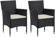 Garden Dining Chairs 2 pcs Polyrattan Black 46179 - Garden Chair