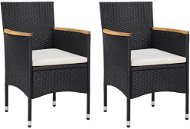 Garden dining chairs 2 pcs polyratan black 46181 - Garden Chair