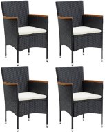 Garden dining chairs 4 pcs polyratan black 310566 - Garden Chair