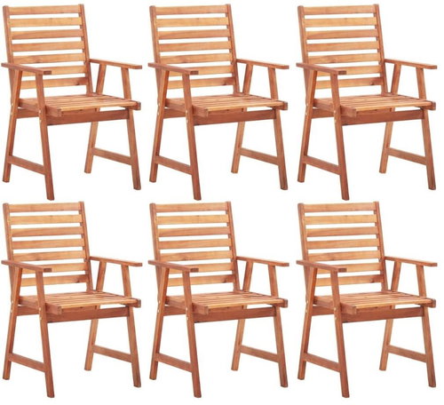 Garden Dining Chairs 6 pcs Solid Acacia Wood 3051101 - Garden Chair - Main image