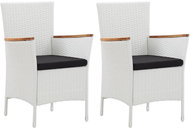 Garden chairs 2 pcs white polyratan 45983 - Garden Armchair