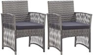 Garden Chairs with Cushions 2 pcs Anthracite Polyrattan 46441 - Garden Chair