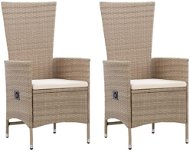 Garden Chairs with Cushions 2 pcs Polyrattan Beige 46063 - Garden Chair