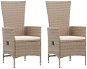 Garden Chairs with Cushions 2 pcs Polyrattan Beige 46063 - Garden Chair