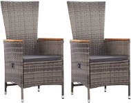 Garden Chairs with Cushions 2 pcs Polyrattan Grey 46064 - Garden Chair