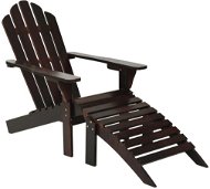 Garden chair with wooden brown footstool 45701 - Garden Chair