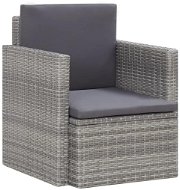 Garden armchair with polyratan gray cushions 45781 - Garden Chair
