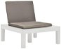 Garden Chair Garden Chaise Longue with Cushion Plastic White 48825 - Zahradní křeslo