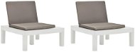 Garden Armchairs with Cushions 2 pcs Plastic White 3054424 - Garden Chair