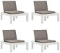Garden chairs with cushions 4 pcs plastic white 3054425 - Garden Chair