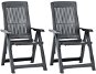 Garden Reclining Chairs 2 pcs Plastic Anthracite 48768 - Garden Chair