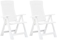 Garden reclining chairs 2 pcs plastic white 48760 - Garden Chair