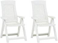 Garden reclining chairs 2 pcs plastic white 48763 - Garden Chair