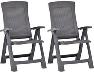 Garden Reclining Chairs 2 pcs Plastic Coffee 48762 - Garden Armchair
