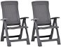 Garden Reclining Chairs 2 pcs Plastic Coffee 48762 - Garden Chair