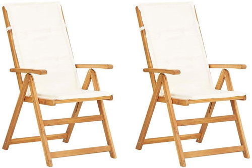 Garden Reclining Chair 2 pcs Brown Dolid Acacia Wood 45937 - Garden Chair - Main image