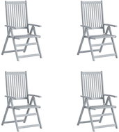 Garden Reclining Chair 4 pcs Grey Solid Acacia Wood 3065517 - Garden Chair