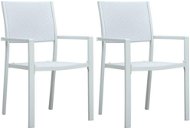 Zahradní židle 2 ks bílé plast ratanový vzhled 47887 - Záhradná stolička