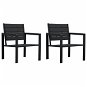 Garden chairs 2 pcs black HDPE wooden look 47877 - Garden Chair