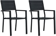 SHUMEE Stolička záhradná stolička, čierna – 2 ks v balení 47885 - Záhradná stolička