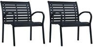 Zahradní židle 2 ks černé ocel a WPC 47939 - Záhradná stolička