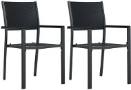 Záhradná stolička 2 ks čierna plast ratanový vzhľad 47889 - Záhradná stolička