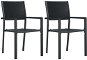 Garden Chairs 2 pcs Black Plastic Rattan Look 47889 - Garden Chair