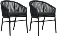 Garden Chairs 2 pcs Black PVC Rattan 48135 - Garden Chair