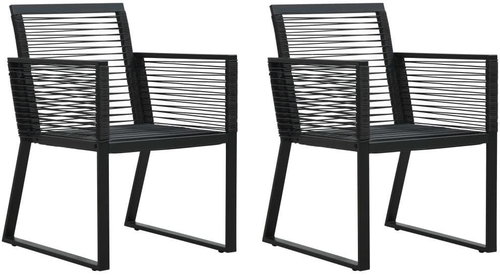 Garden Chairs 2 pcs Black PVC Rattan 48572 - Garden Armchair - Main image