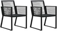 Záhradná stolička Záhradná stolička 2 ks čierna PVC ratan 48572 - Zahradní židle