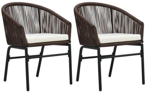 Garden chairs 2 pcs brown PVC rattan 48136 - Garden Chair - Main image