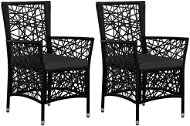 Garden chairs 2 pcs with polyrattan black cushions 44089 - Garden Chair