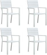 Zahradní židle 4 ks bílé HDPE dřevěný vzhled 47884 - Záhradná stolička