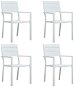 Garden Chairs 4 pcs White HDPE Wooden Look 47884 - Garden Chair