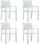Zahradní židle 4 ks bílé plast ratanový vzhled 47888 - Záhradná stolička