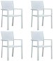 Garden Chairs 4 pcs White Plastic Rattan Look 47888 - Garden Chair