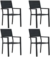 Zahradní židle 4 ks černé HDPE dřevěný vzhled 47886 - Záhradná stolička
