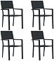 Garden Chairs 4 pcs Black HDPE Wooden Look 47886 - Garden Chair