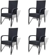 Garden Chairs 4 pcs Polyrattan Black 274349 - Garden Chair
