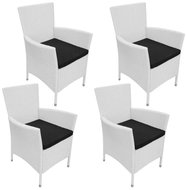 Garden Chairs 4 pcs with Cushions Polyrattan Creamy White 273726 - Garden Chair