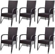 Garden chairs 6 pcs polyratan brown 274352 - Garden Chair