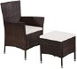 Garden Chairs and Stools with Cushions Polyrattan Brown 44090 - Garden Chair